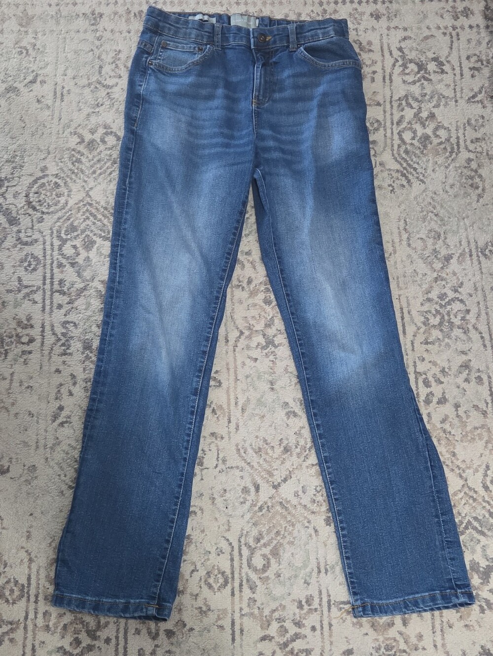 Lucky Brand Classic Straight Adjustable Waist Boys Size 18 Blue Denim Jeans